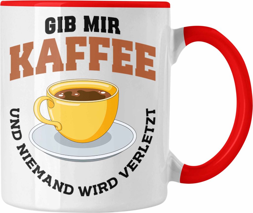 Trendation - Kaffeetrinker Geschenk Kaffee Grafik Spruch Geschenkidee Kollegin Kollege Arbeit (Rot)