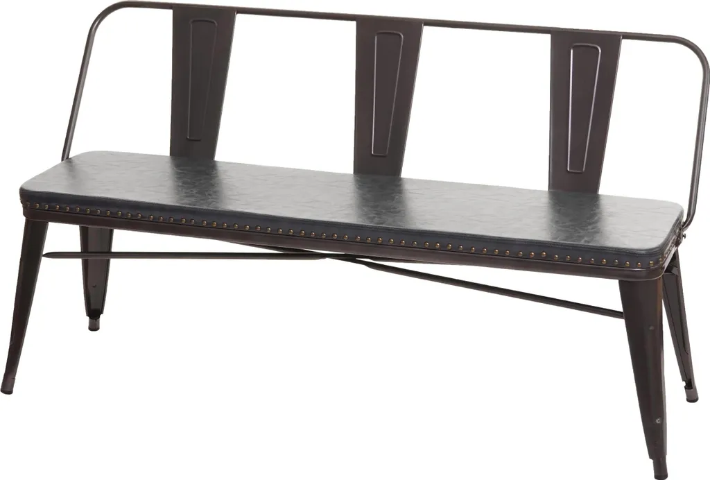 Gagnez de la place avec ce banc 3 places industriel chic en similicuir