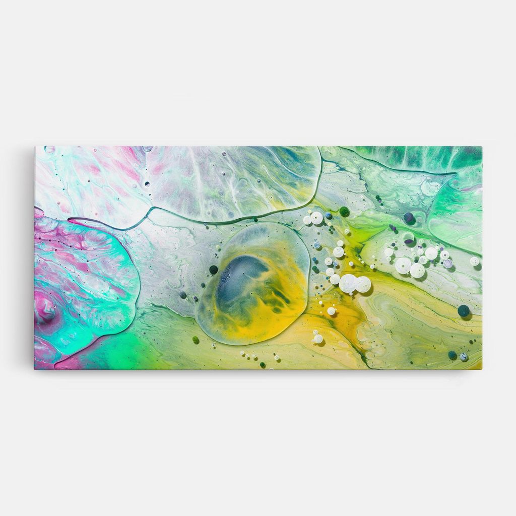 ARTHUB Leinwandbild 50x100 cm, Mix Color Ink | Wohnzimmerdekoration, Hängende Bilder, Wanddekoration, Heimdekoration, Abstrakte, Marmor