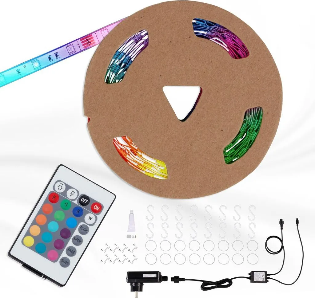 Striscia LED Esterni 30W Briloner - Nastro 1 Metro RGB IP44 Plastica