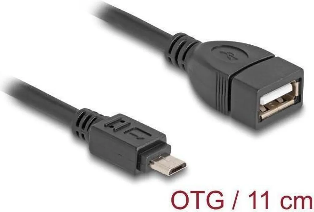 Cavo USB 2.0 OTG Micro-B a USB A 11cm | Adattatore On-The-Go Premium
