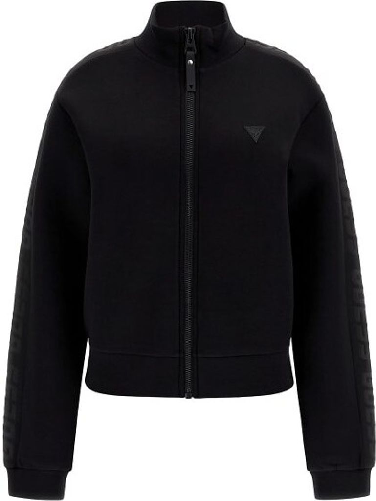 GUESS JEANS SWEATSHIRT MIT ZIP FÜR DAMEN SCHWARZ : Farbe - Schwarz, Größe - S Größe: S Farbe: Schwarz
