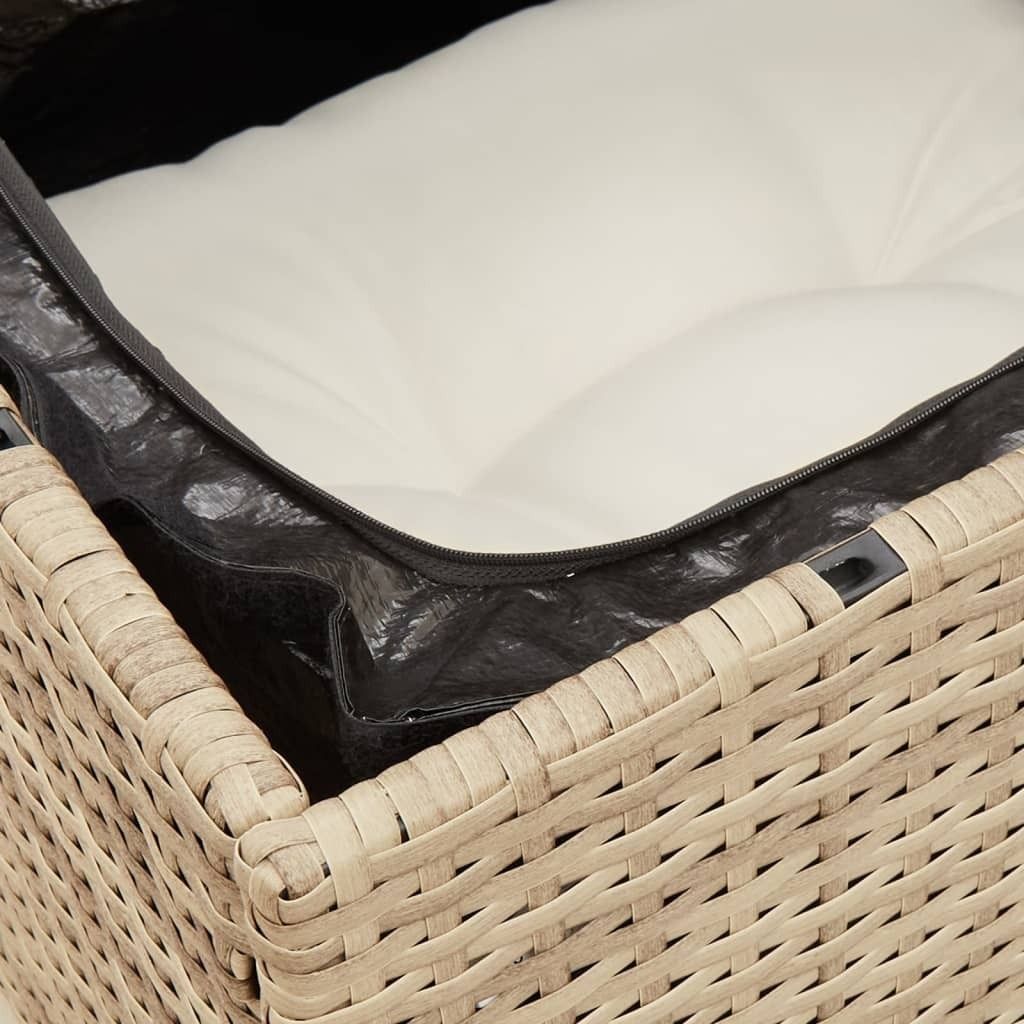 vidaXL Gartensofa mit Kissen 3-Sitzer Beige Poly Rattan Produktbild 2