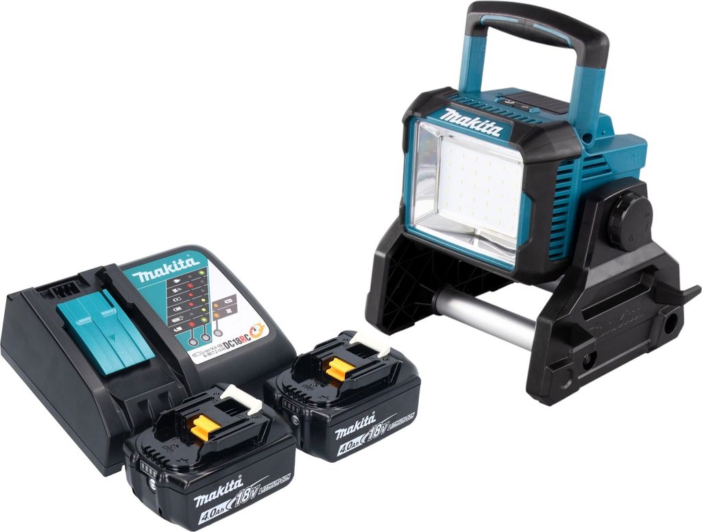 Makita DEADML 811 RM Akku Baustrahler 14,4 / 18 V 3000 lm LED + 2x Akku 4,0 Ah + Ladegerät