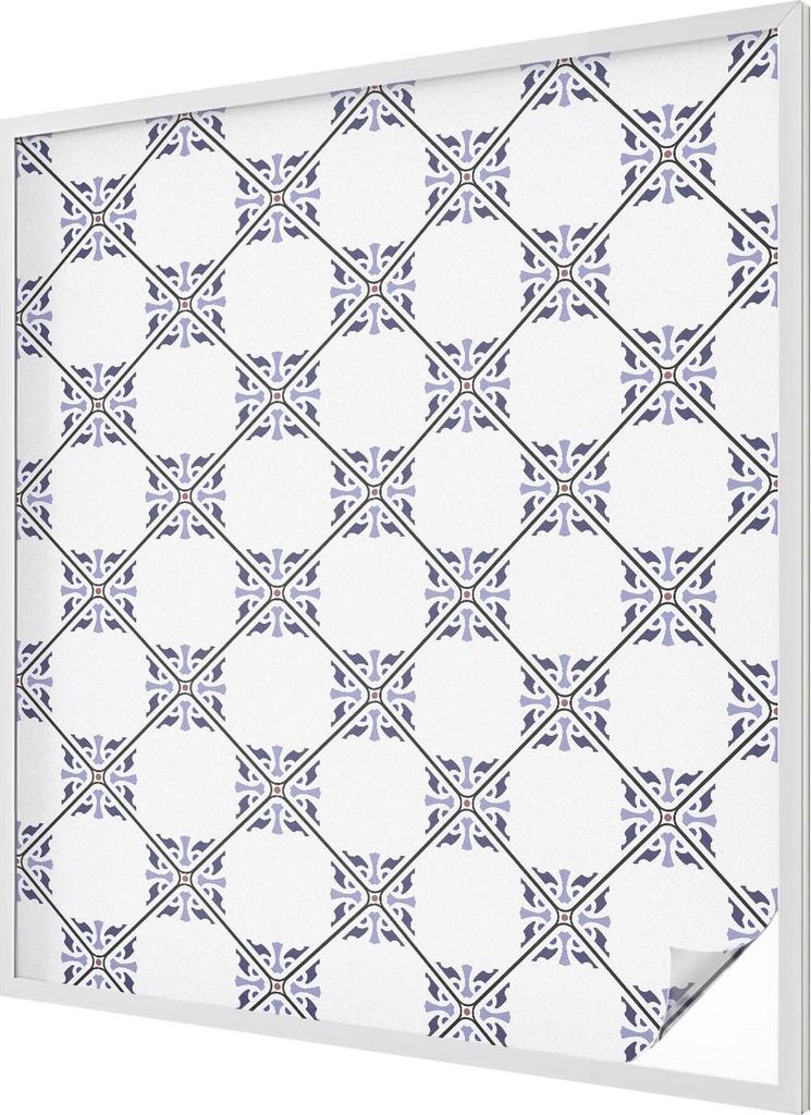 Buntglas Fensterfolie – 116x100 cm – Stained-Glass Design – blickdichte dekorative Sichtschutzfolie – selbstklebend, UV-Schutz – Geometri...