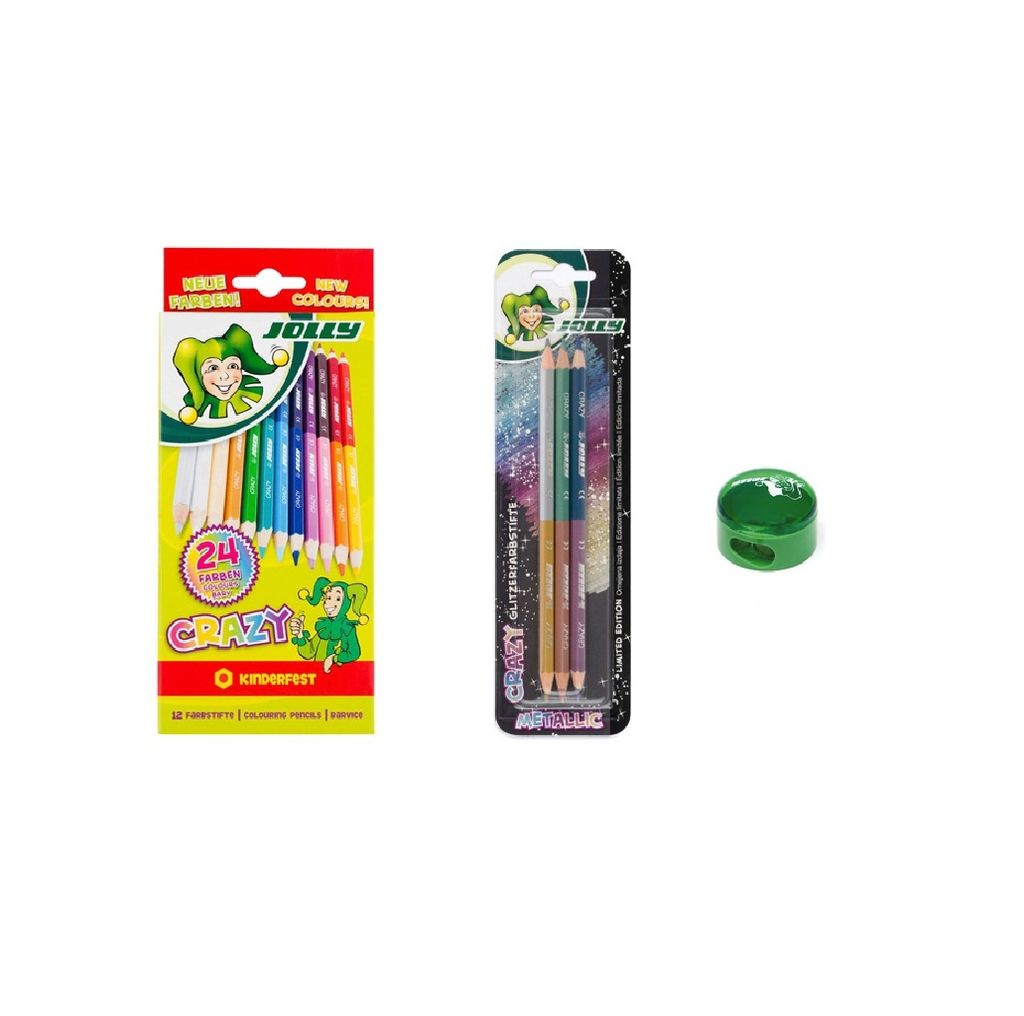 JOLLY Supersticks Buntstifte Crazy - bruchgeschützte Buntstifte für Groß und Klein - 3002 Set