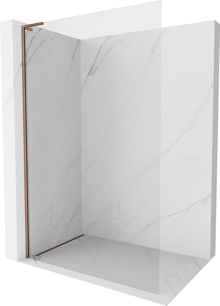 Mexen Kioto-X L Duschwand Walk-in 70 x 200 cm, transparent 10 mm, Roségold - 800-070-107-60-00-X