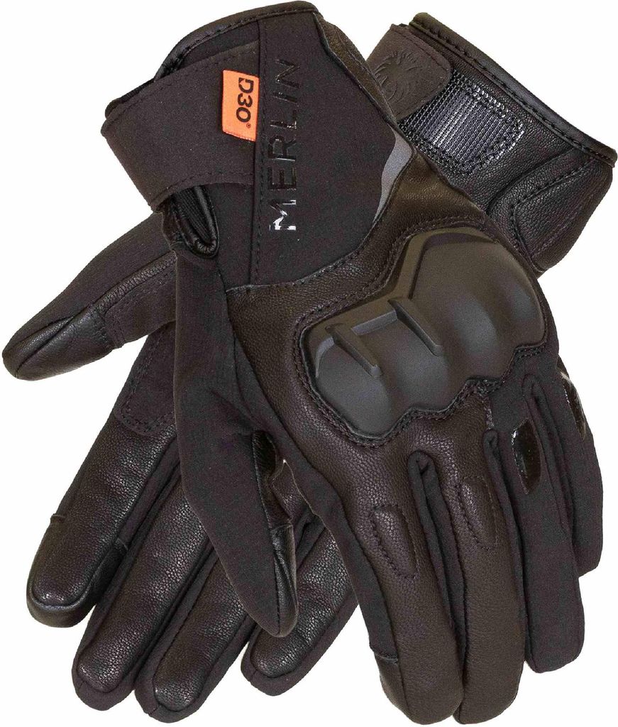 Merlin Denali D3O wasserdichte Motorrad Handschuhe, schwarz, XL