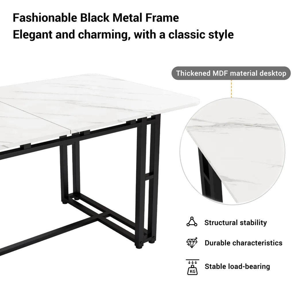 Ensemble de salle à manger moderne avec table 140cm et 4 chaises - 8