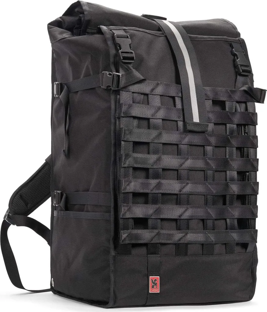 Sac à dos Chrome Barrage Pro Noir et Rouge 80L - Modèle Cargo Rolltop