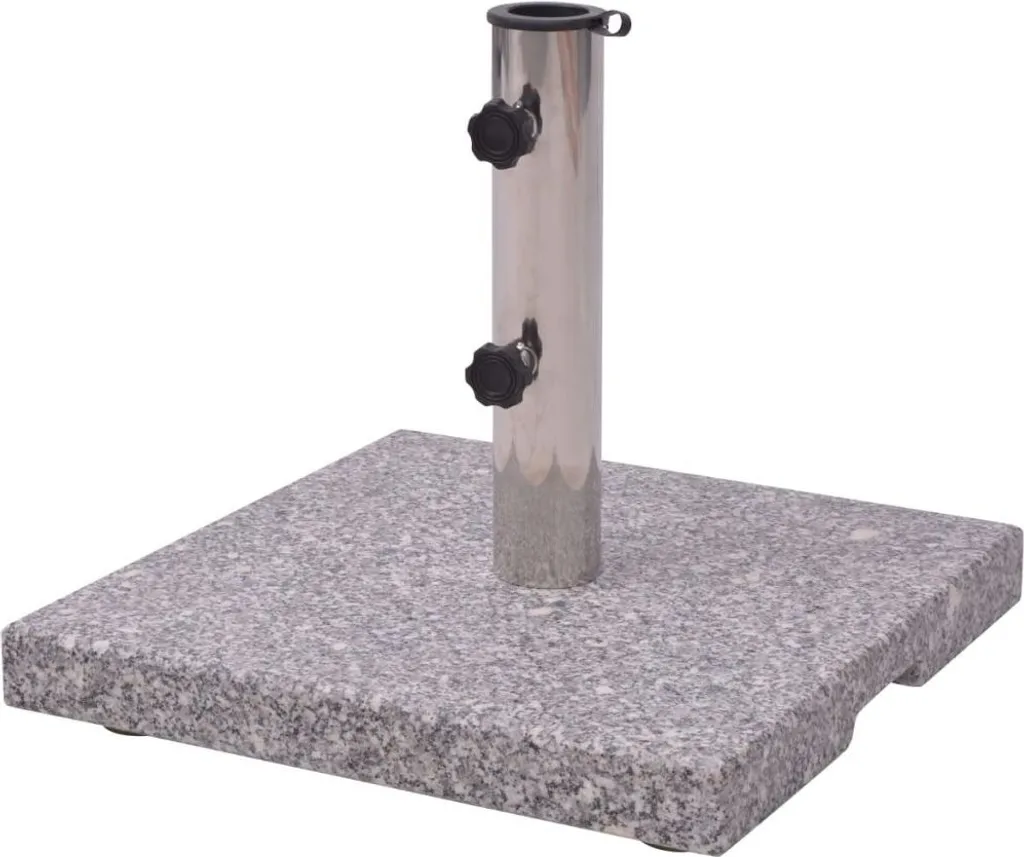 Support de parasol base carrée 20kg en granit pour jardin et terrasse