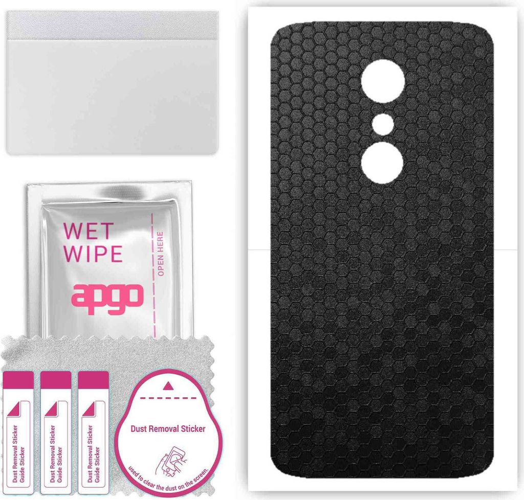 apgo Rückseite Schutzfolie, Skin, kompatibel mit ZTE Axon 7, Hinten Displayschutzfolie aus Vinylfolie, kratzfest, einfache Montage - Schwarze Honi...