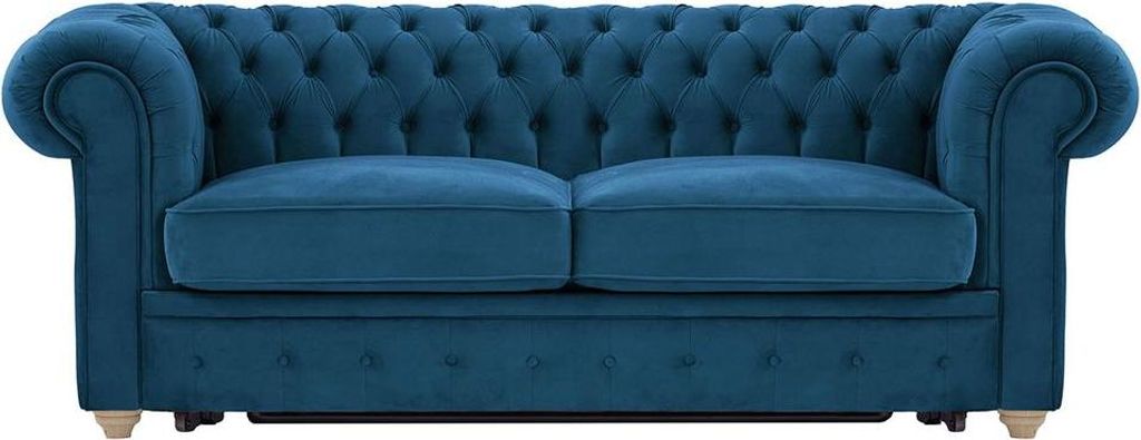 3-Sitzer Chesterfield Max Borneo Schlafsofa-Velluto 11-wax black
