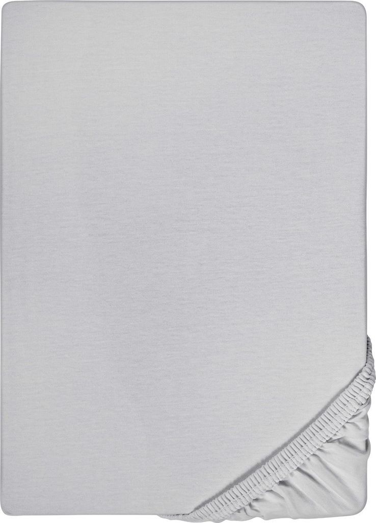 Spannbettlaken Microfaser Interlock-Jersey silber grau 90 x Produktbild 
