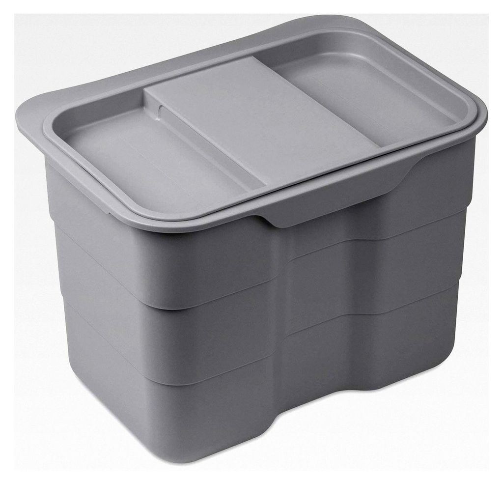 Multifunktionsbehälter 4,2 L grau mit Deckel 170 x 227 x 172 mm zum Einhängen Aufbewahrungsbox Abfallsammler
