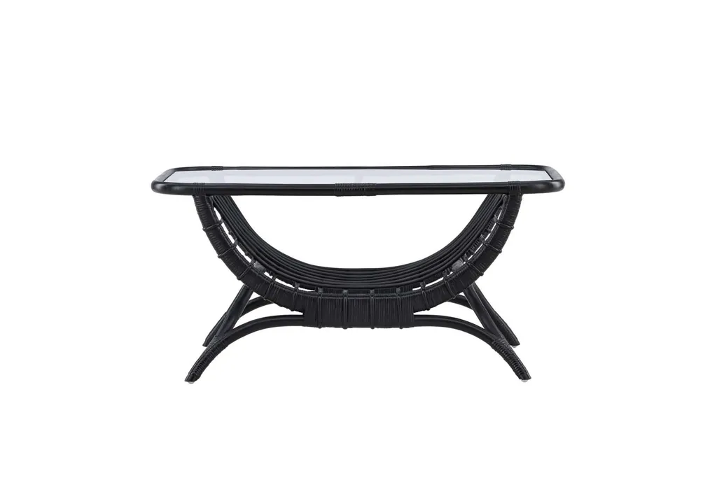 Moana Table de Jardin d'Appoint 60x96cm Noir - Mobilier Extérieur