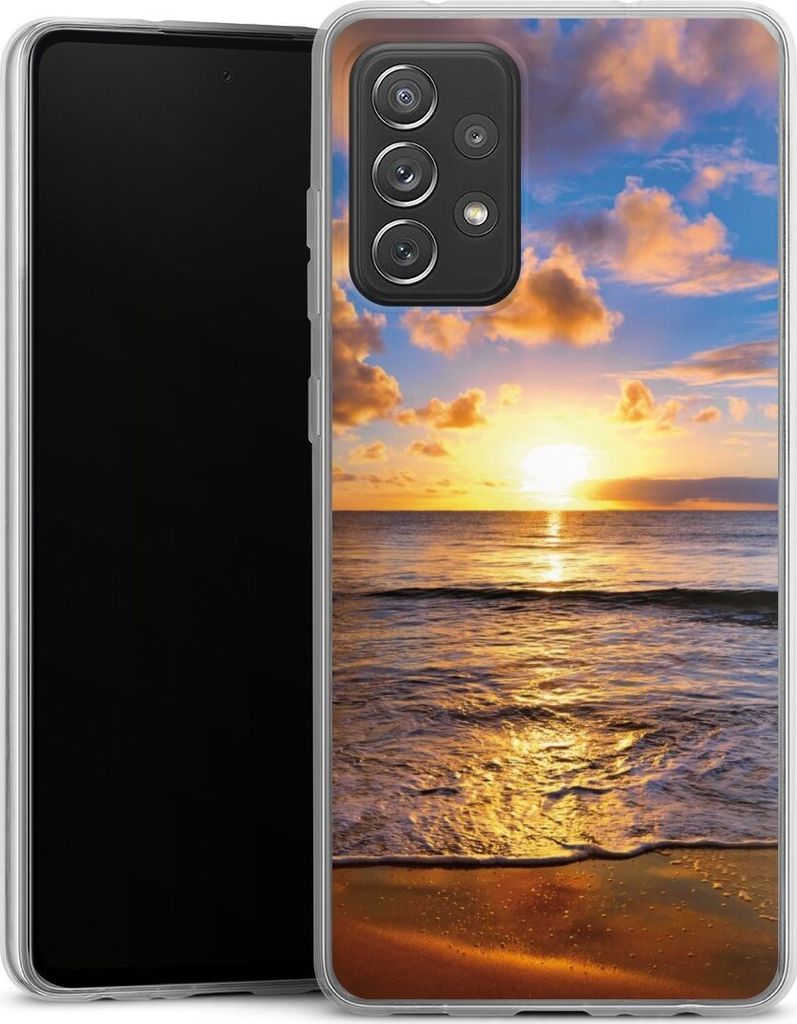 DeinDesign Slim Hülle für Samsung Galaxy A72 Silikon Case Ultra Dünn Handyhülle Meer Sonnenuntergang Strand