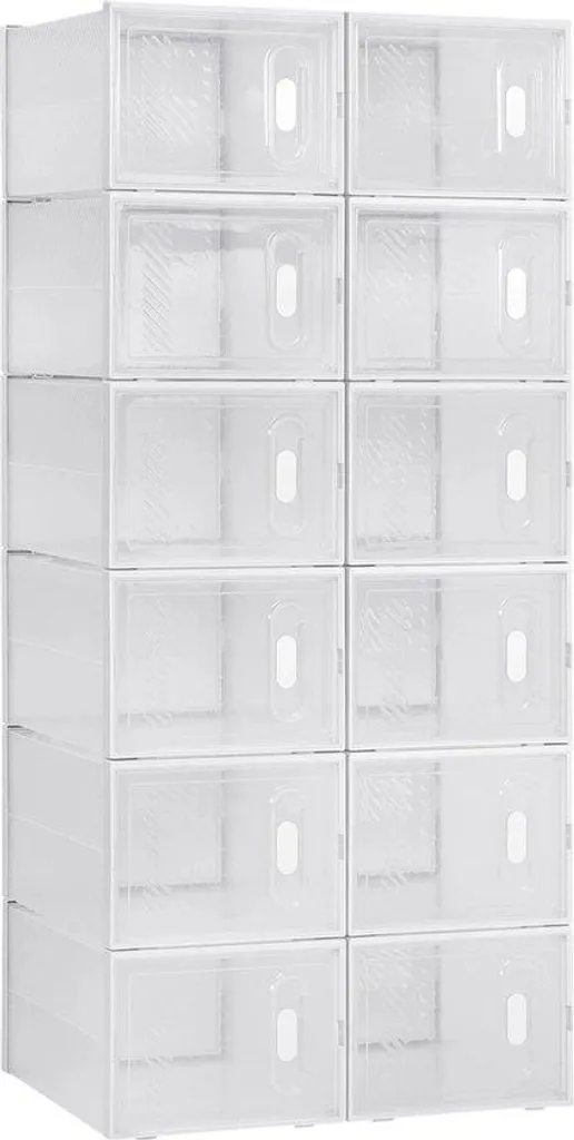 Étagère à chaussures transparente 12 compartiments - Modèle Cristal X12