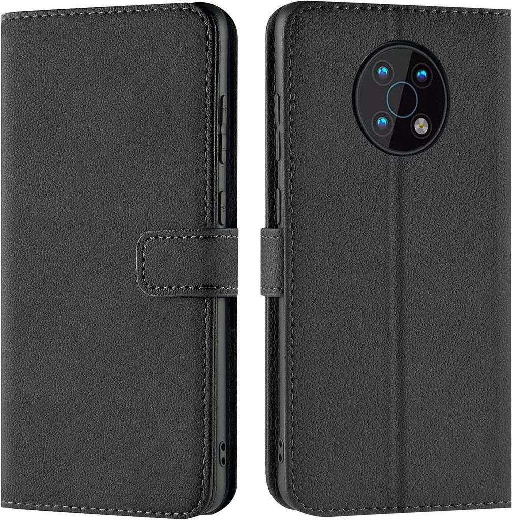 Conie Klapp Tasche für Nokia G50 Kartenfach Rundumschutz Hülle in Schwarz