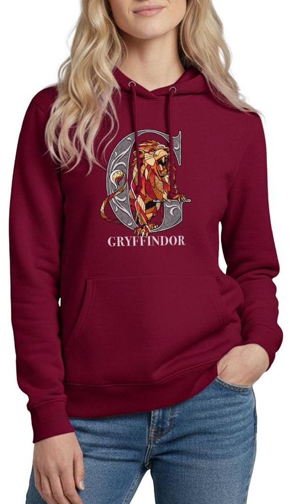 Spreadshirt Harry Potter Gryffindor Gold monochrom Damen Hoodie, XXL, Bordeaux