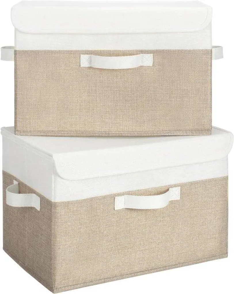 Bacs de rangement avec couvercles pour vêtements en tissu résistant