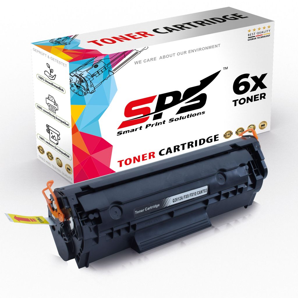 6x Toner 12A Q2612A Schwarz Kompatibel für HP Laserjet 3015 AIO Drucker