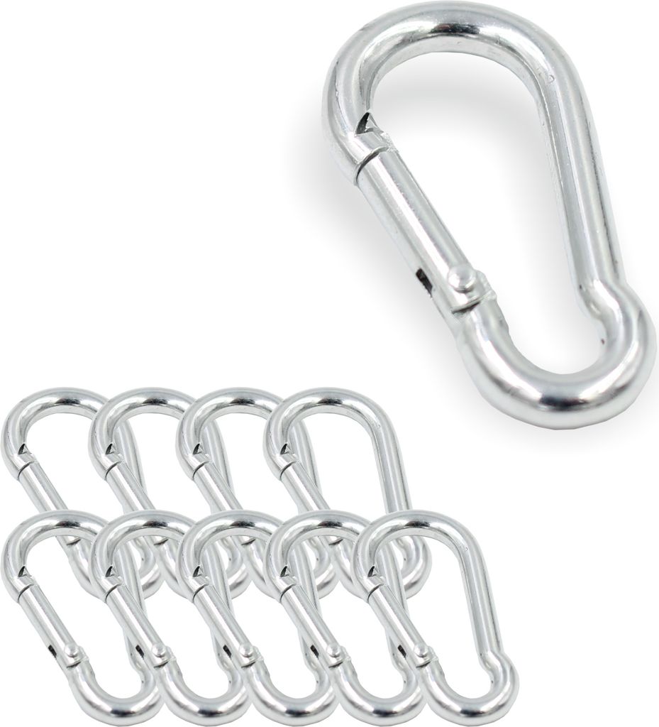 10x Feuerwehr Karabinerhaken 40x4 mm | Schnapphaken ähnlich Produktbild 