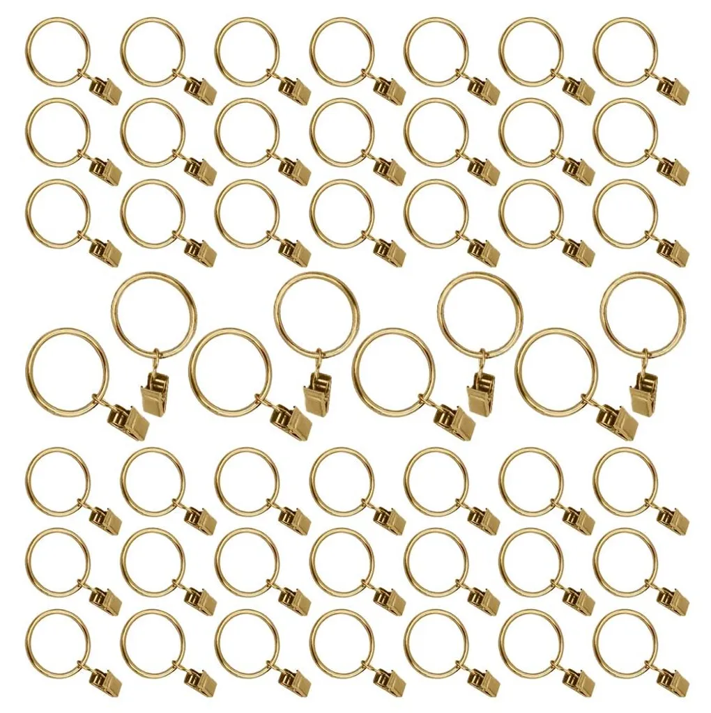 Anneaux à Rideaux Silencieux et Solides en Acier Doré 38 mm - Lot de 50