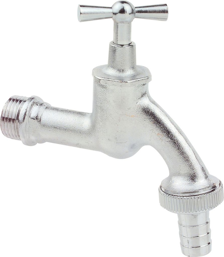 Kirchhoff Auslaufhahn mit 1/2" Außengewinde mit Tülle, Wasserhahn mit Schlauchanschluss, Absperrhahn matt