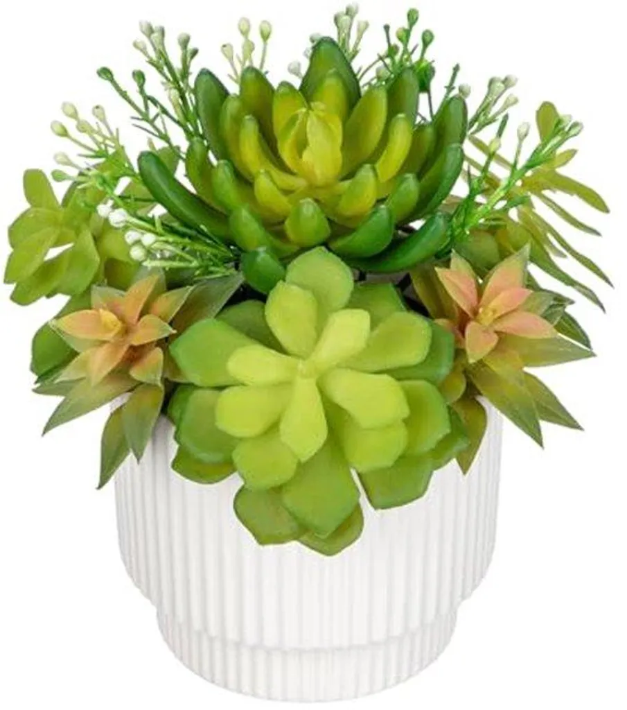Plante artificielle boule décorative en pot céramique style moderne