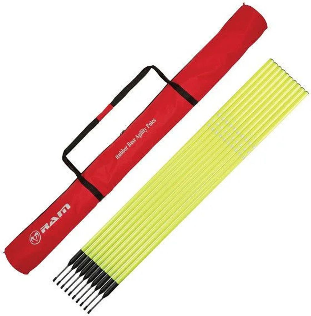 Slalomstangen - Beweglichkeitstraining - PVC - Mit Gummifuß - Gelb