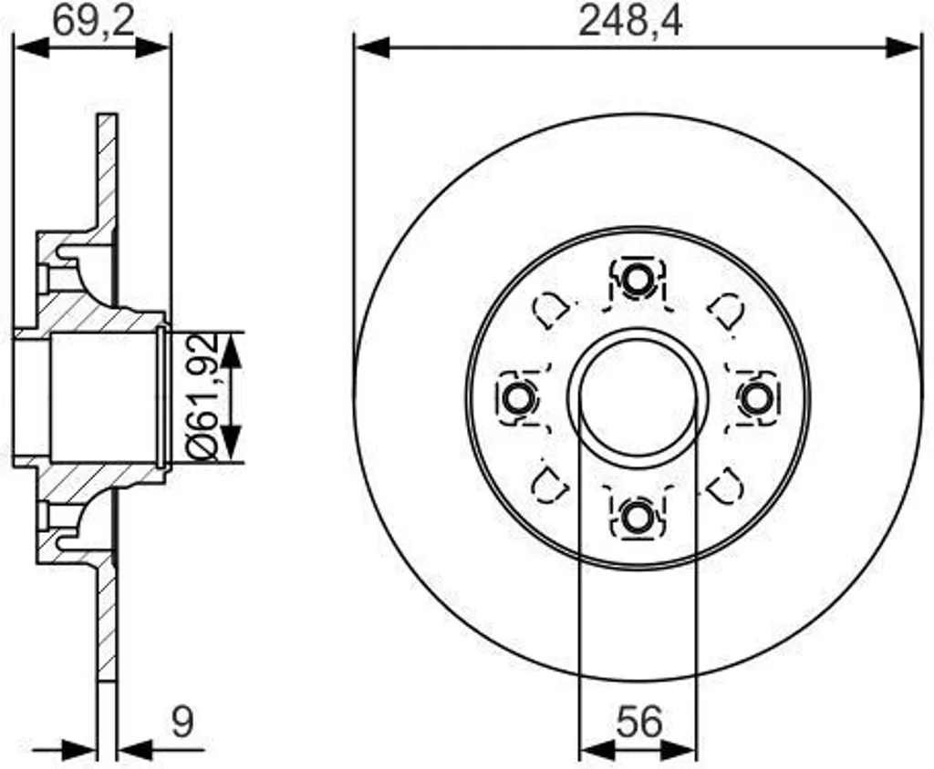 Disque de frein haute longévité 1613500780 pour Peugeot 207 CC et SW