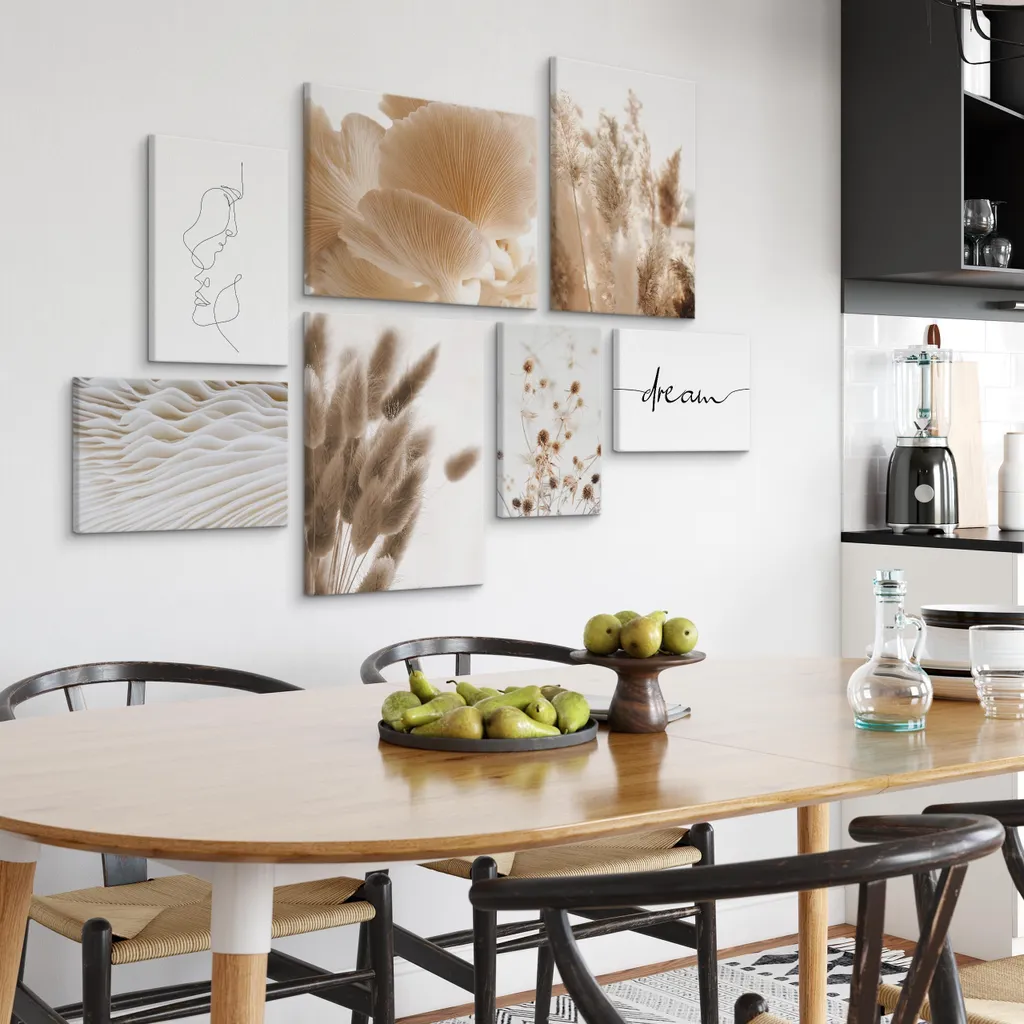 Décoration Murale Nature : Set de 7 Tableaux Végétaux Prêt à Poser 3D - 6