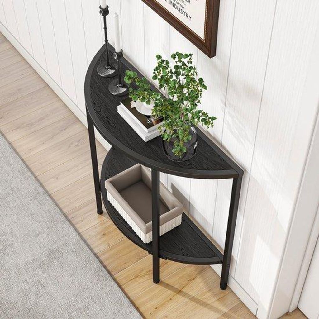 Unyqoos® Halfronde console tafel, modern design, 2 niveaus, Productafbeelding 