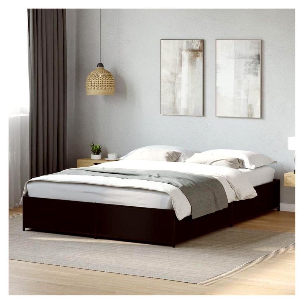 Bettgestell Schwarz 150x200 cm ohne Matratze