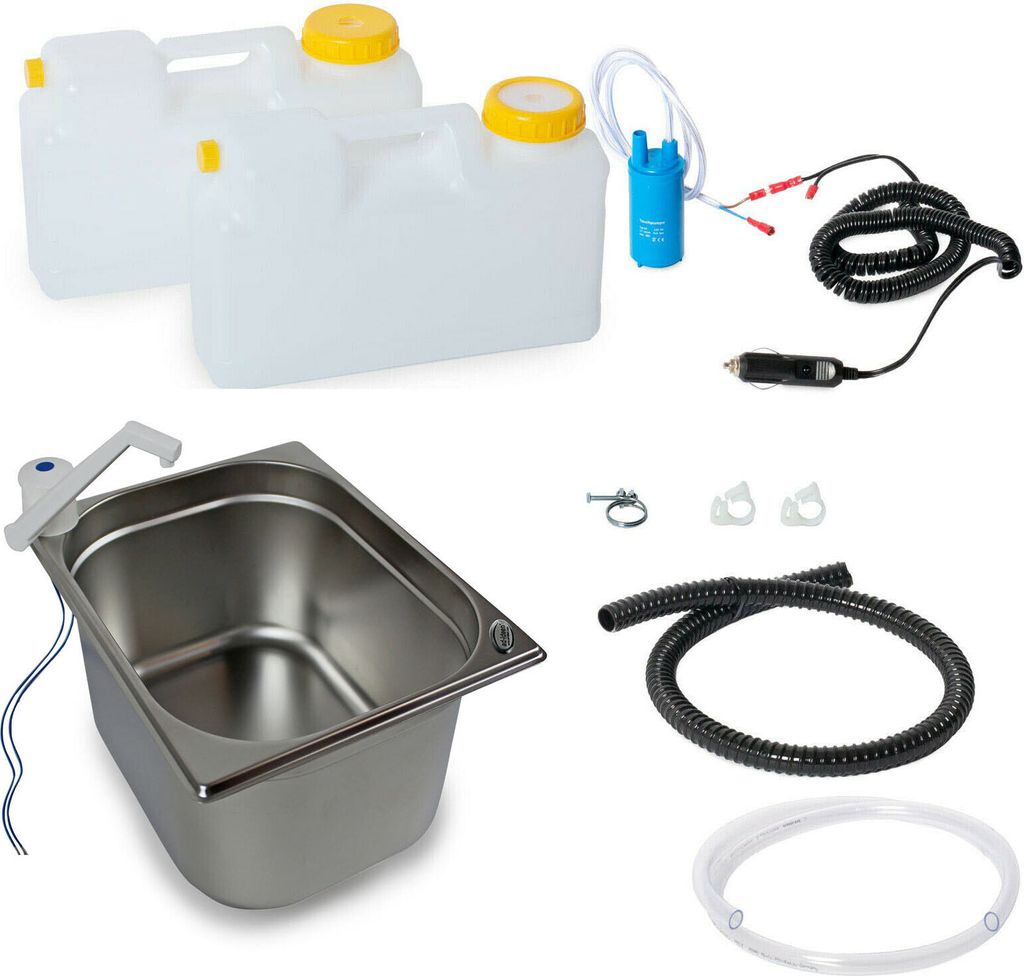 12V Miniküche Technikset Wohnmobil Bausatz Waschbecken 325x265x150mm T4 T5 T6 Ec