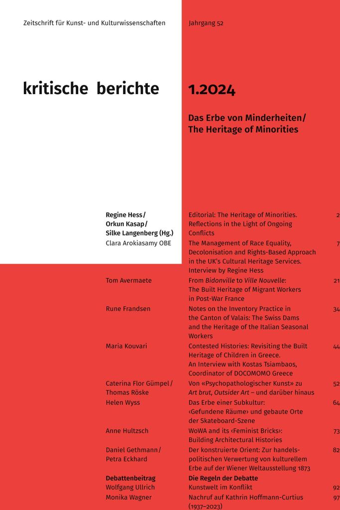 Kritische Berichte : Zeitschrift für Kunst- und Kulturwissenschaften / Jahrgang 52, Heft 1.2024