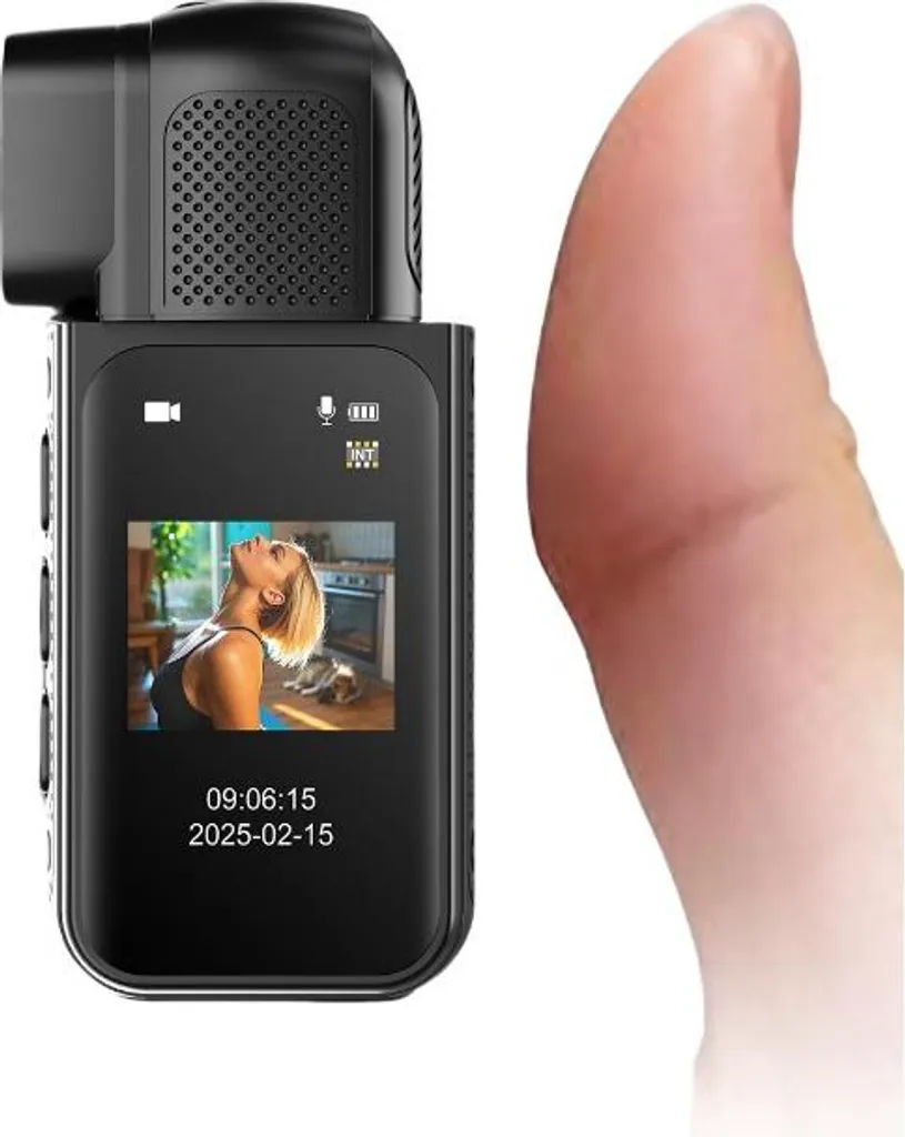 Caméra d'action compacte INF avec objectif rotatif et batterie longue durée