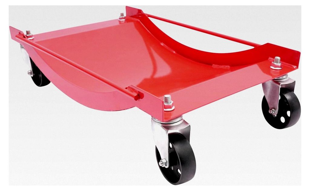 Auto Rangierhilfe 2 Stück, 900 kg pro Plattform, Max. Reifenbreite 35 cm, Rad Rangierroller für PKWs, LKWs, Mobile Reifenplattform (Rot)