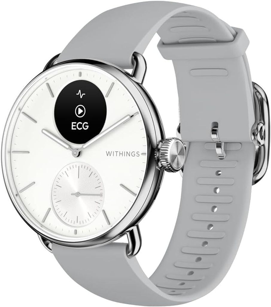 Withings ScanWatch 2 Hybrid Smartwatch Gesundheit Herz Aktivität Schlaf Temperatur 30 Tage Akku iOS Android