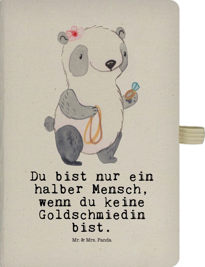Mr. & Mrs. Panda Journal Goldschmiedin Herz - Transparent - Geschenk, Schmuckgeschäft, Spruch, Eröffnung, Adressbuch, notizbuch, Witzig, Skizzenb...