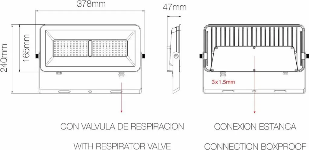 Projecteur extérieur LED puissant 100W à teinte réglable CCT - 9