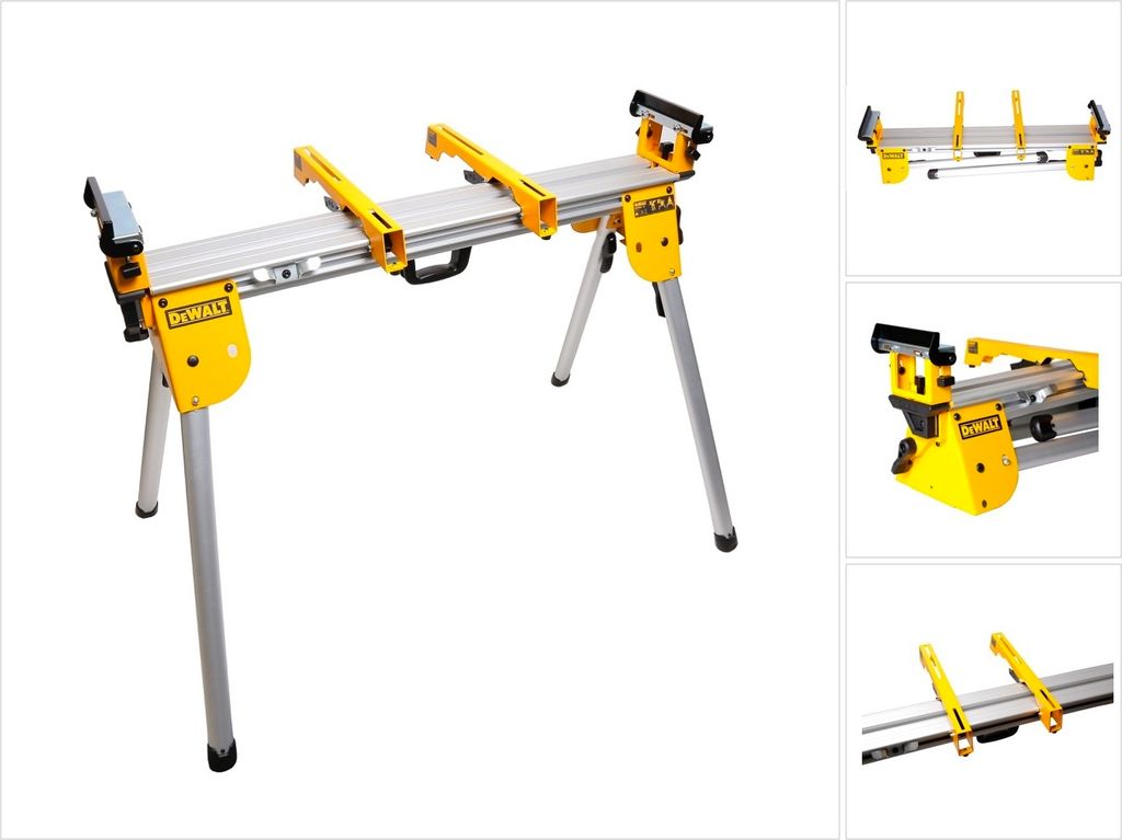 A Dewalt universal miter saw stand is shown on a white background.
