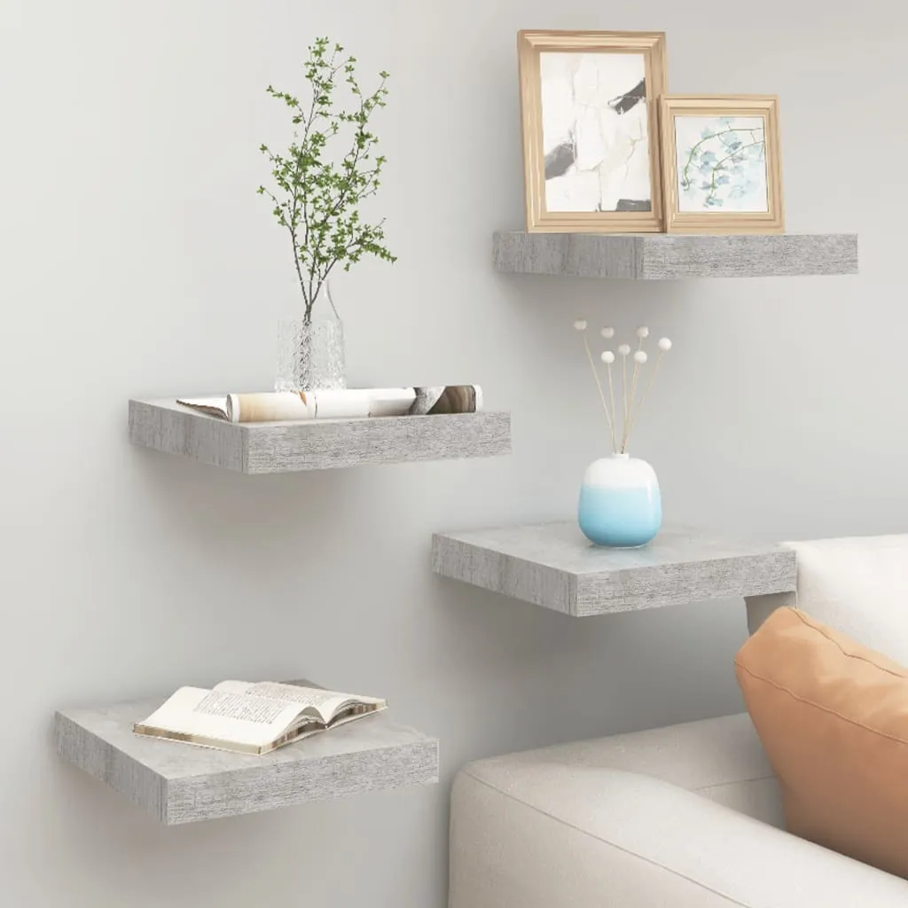 Mensole 4 pz Grigio Cemento 23x23,5 cm The Living Store | Design Minimal