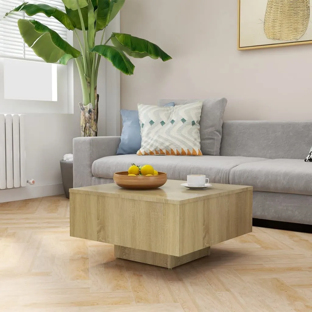 Tavolino Quadrato Rovere Sonoma 60x60x31,5 | Robusto e Idrorepellente