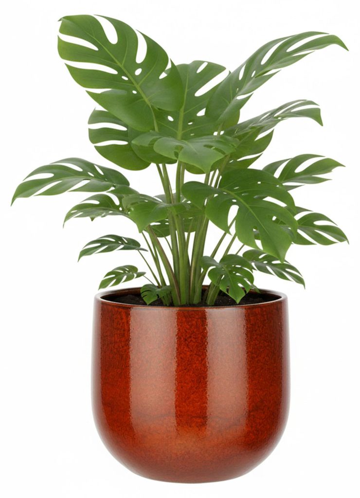 Mica Decorations Pflanzentopf - Keramik - braun glanzend - Produktbild 