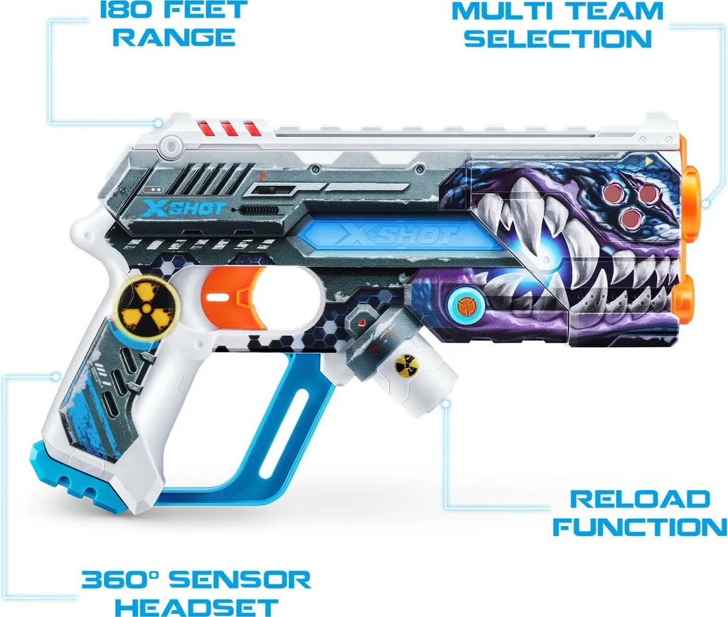 XSHOT Skins Laser 360° ZURU : Pack de 2 Blasters avec Casques Infrarouges - 4