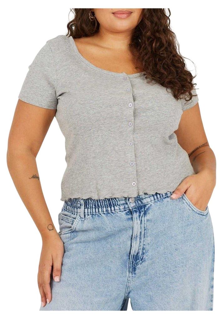 Brave Soul - T-Shirt für Damen, Plus GT17306 (46 DE) (Grau meliert)