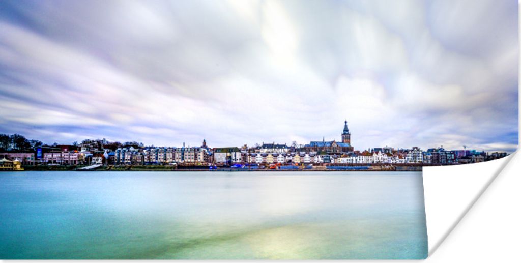MuchoWow Poster Skyline - Nijmegen - Waal 160x80 cm - Foto Poster