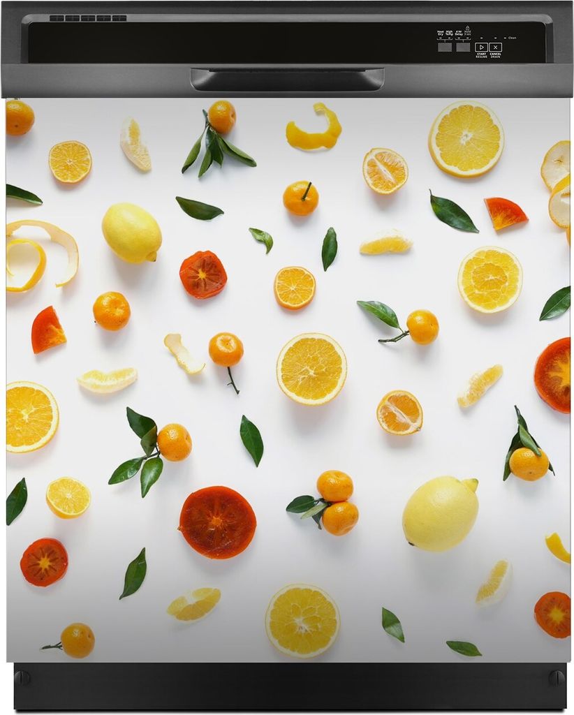 Aufkleber sticker 60x60 cm Dekorative folie Spülmaschine - Weiße Farbige Früchte